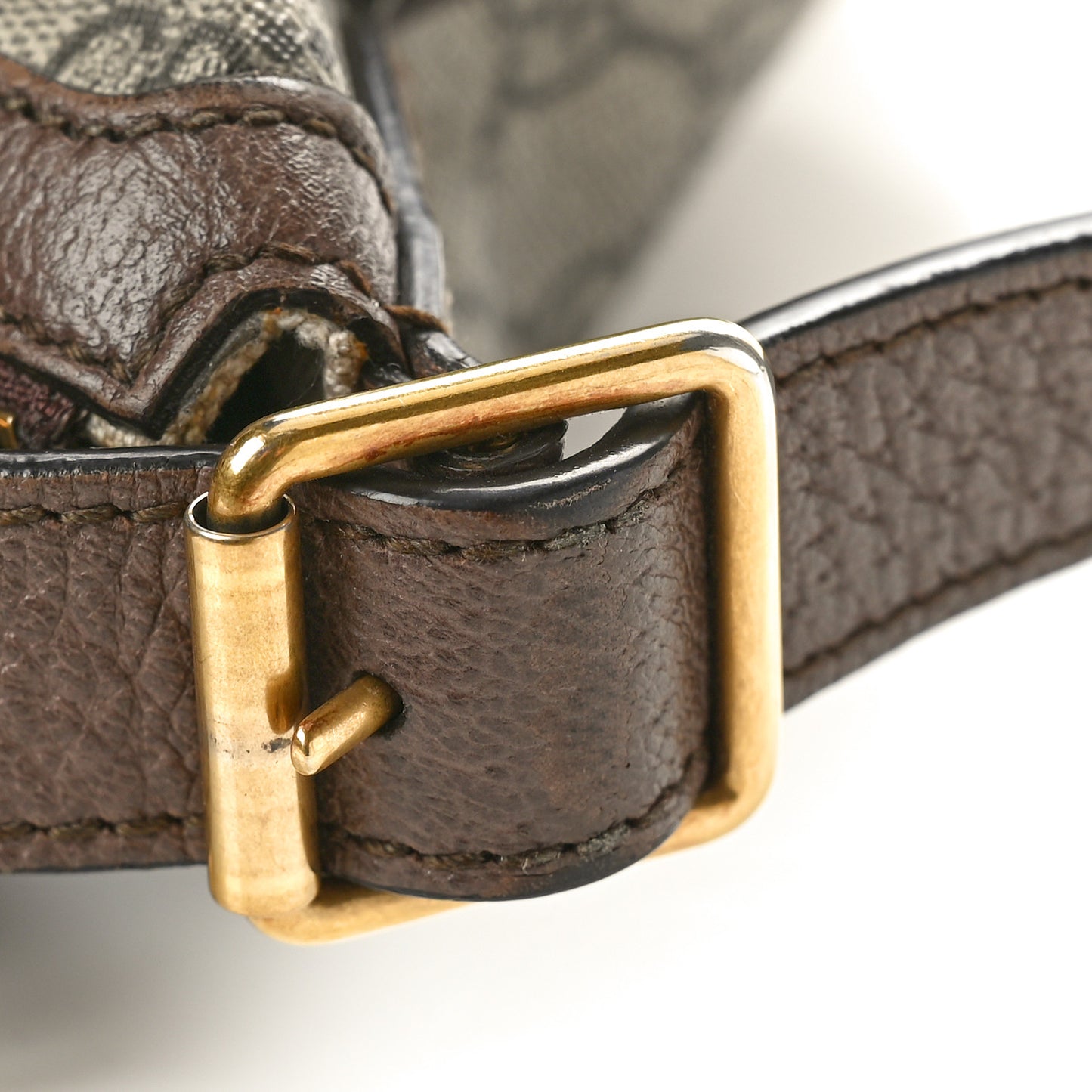 GG Supreme Monogram Web Small Ophidia Half Moon Hobo Brown