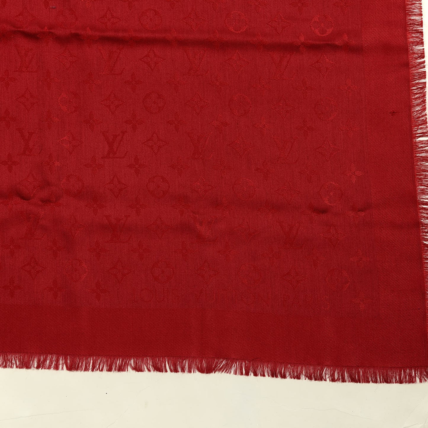 Silk Wool Monogram Shawl Pomme D'Amour