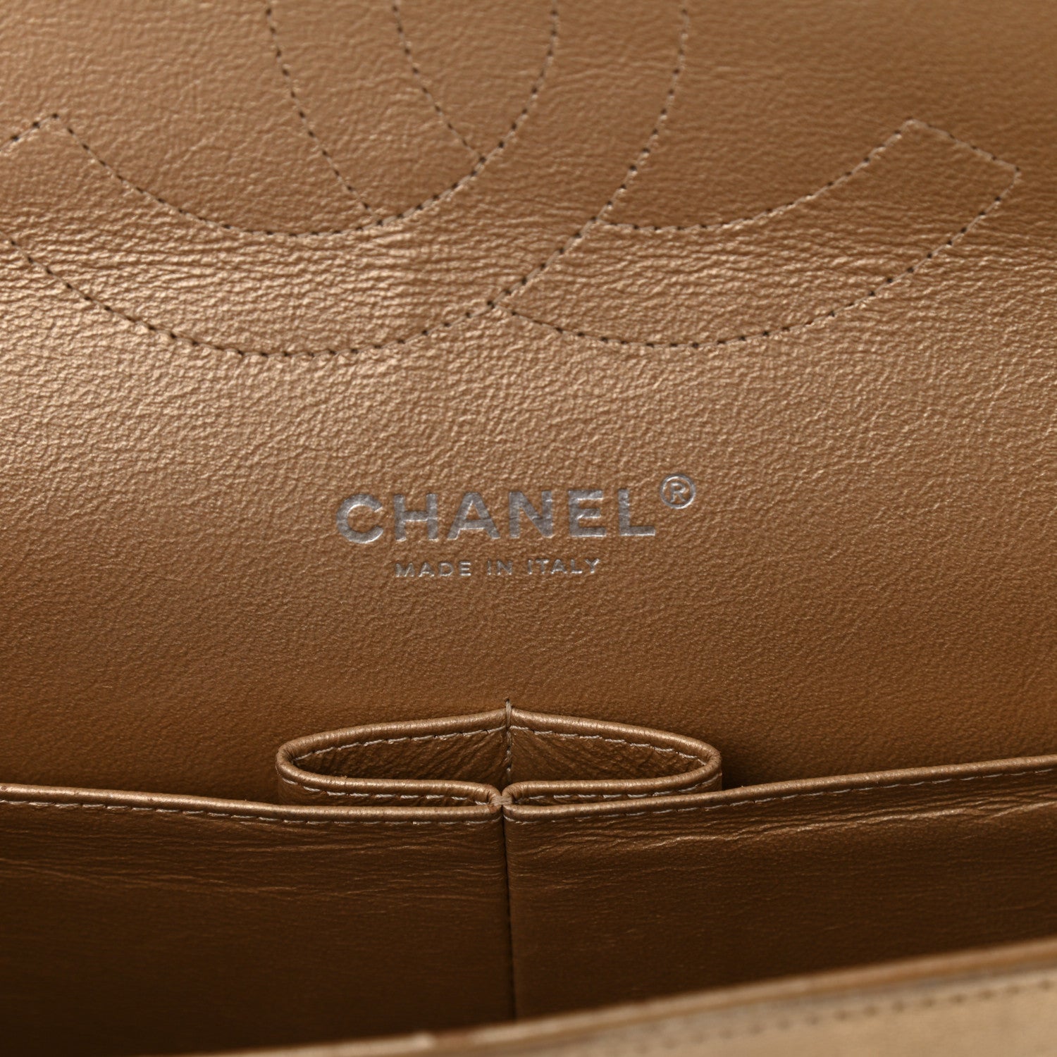 Chanel Metallic Washed Lambskin Quilted Jumbo Double Flap Dark Gold Black 6 of 15