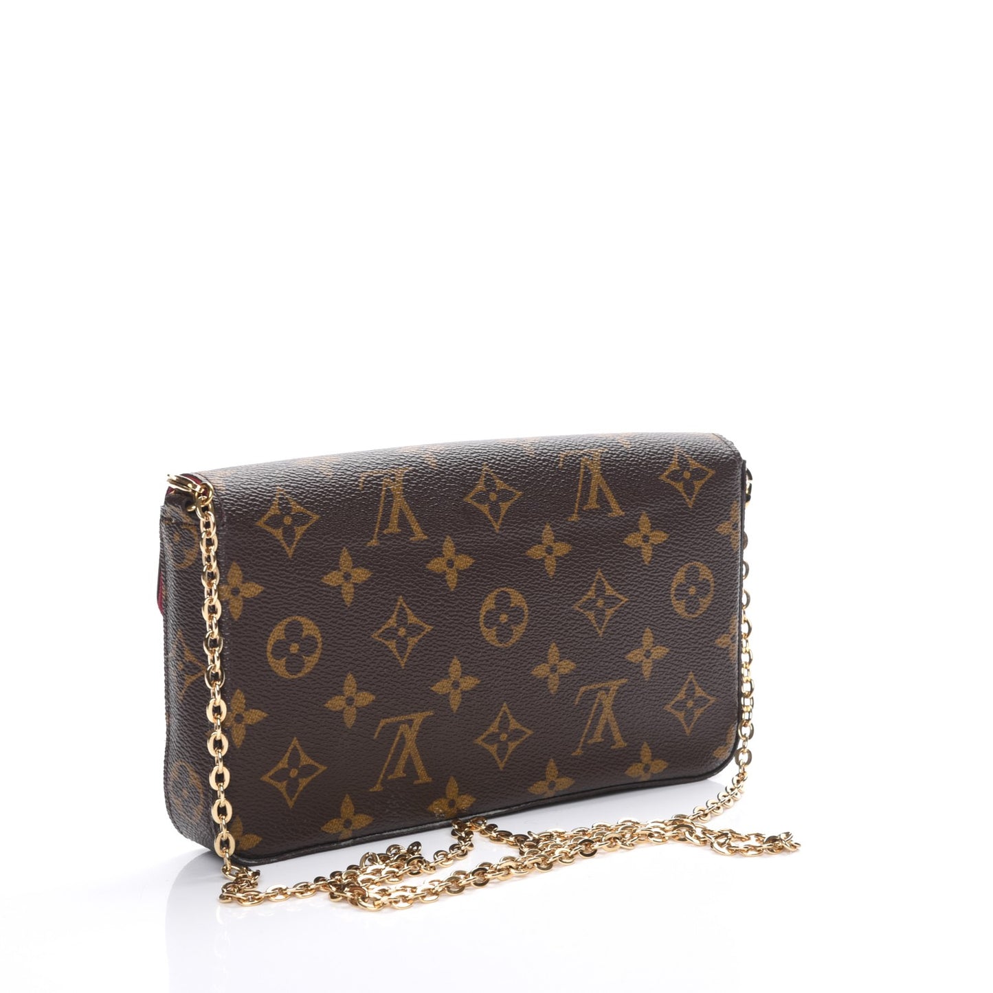 Monogram Pochette Felicie Chain Wallet Fuchsia