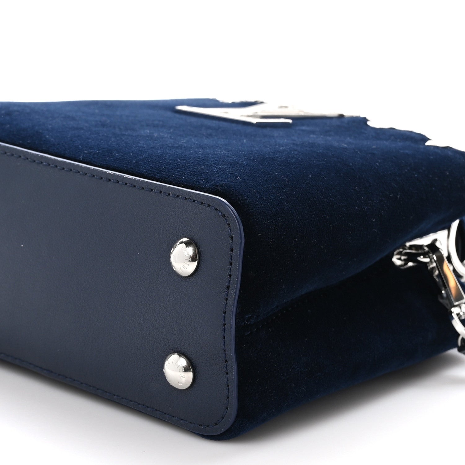 Louis Vuitton Velvet Crystal Capucines Mini Midnight Blue 9 of 10