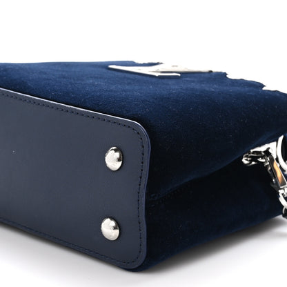 Louis Vuitton Velvet Crystal Capucines Mini Midnight Blue 9 of 10