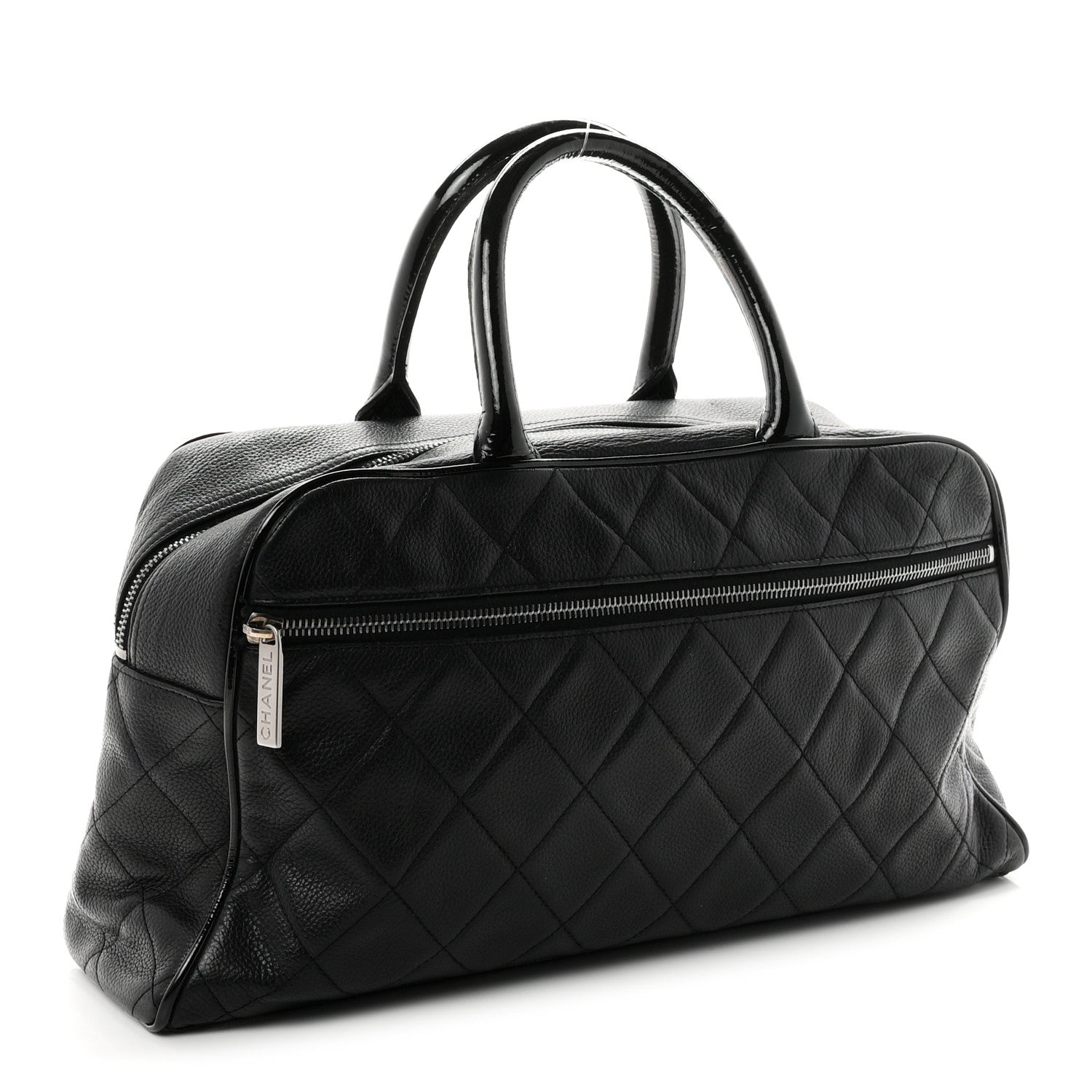 Chanel Caviar Patent Quilted Large Bowler Black 3 of 10