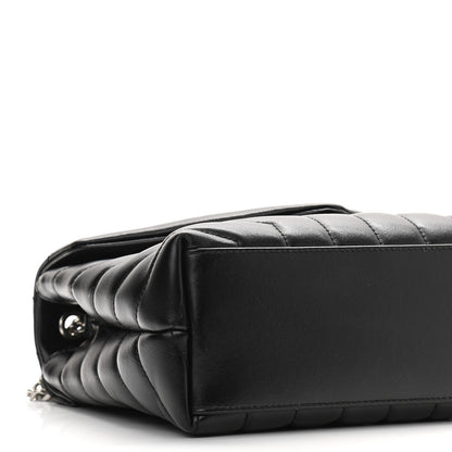 Saint Laurent Calfskin Y Quilted Monogram Small Loulou Chain Satchel Black 7 of 8