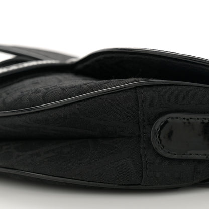 Christian Dior Monogram Patent Saddle Bag Black 10 of 11
