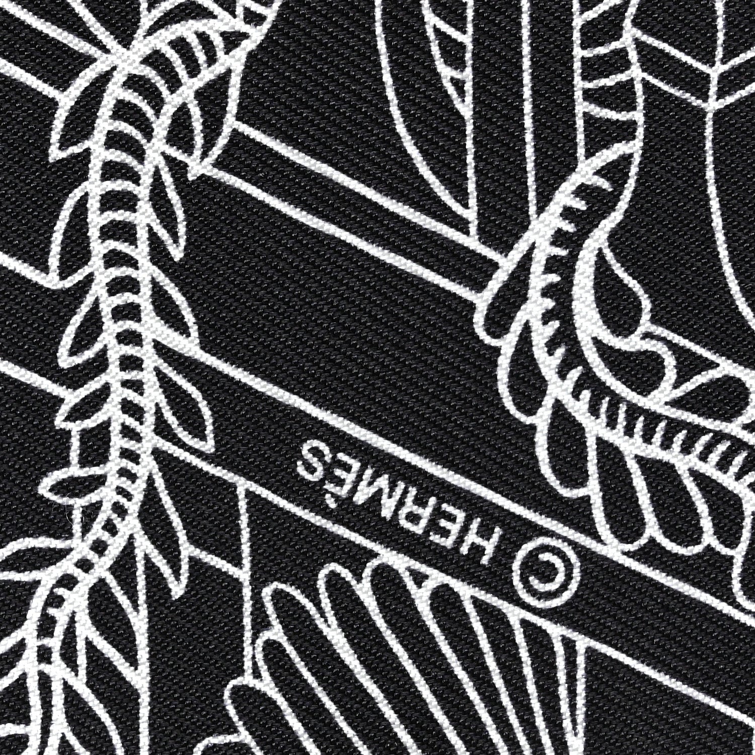 Hermes Silk Animapolis Twilly Black White 4 of 4