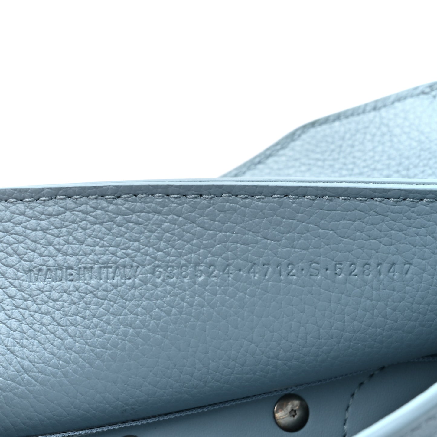 Grained Calfskin Neo Classic Silver Hardware Mini City Blue Grey