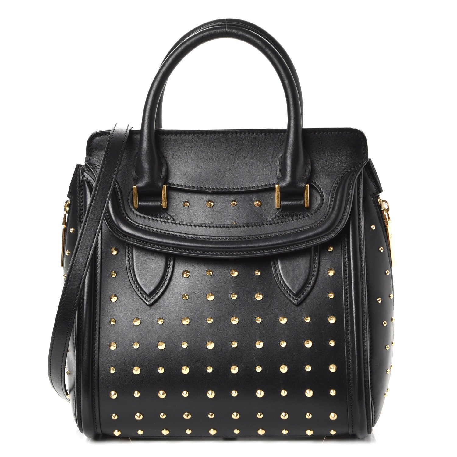 Alexander McQueen Calfskin Studded Small Heroine Black 1 of 9