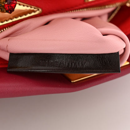Fendi Nappa Monster Eyes Mini Peekaboo Iconic Satchel Amarena Fiamma 8 of 14