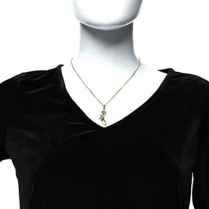 Chanel Crystal CC Heel Motif Necklace Gold 2 of 5