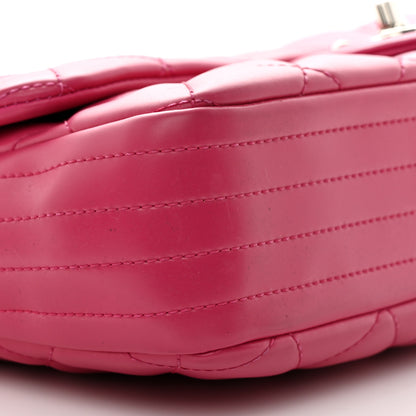 Chanel Rubber Quilted Lambskin Medium Coco Rain Flap Pink 10 of 12