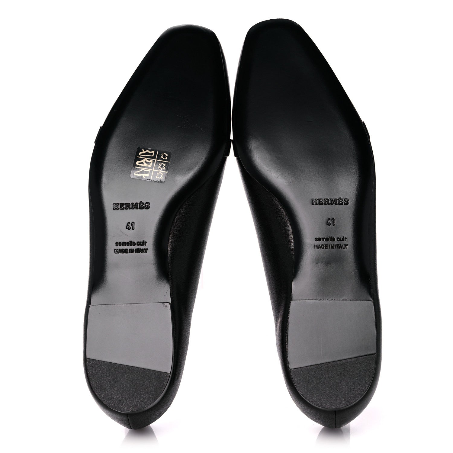 Hermes Goatskin Bilbao Ballet Flats 41 Black 5 of 11