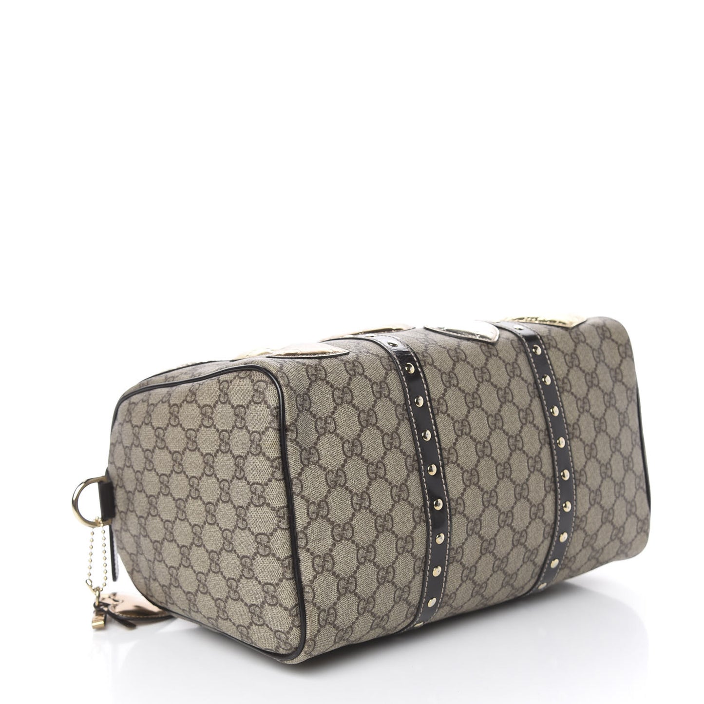 Monogram Guccissima Hearts Studded Medium Joy Boston Dark Brown