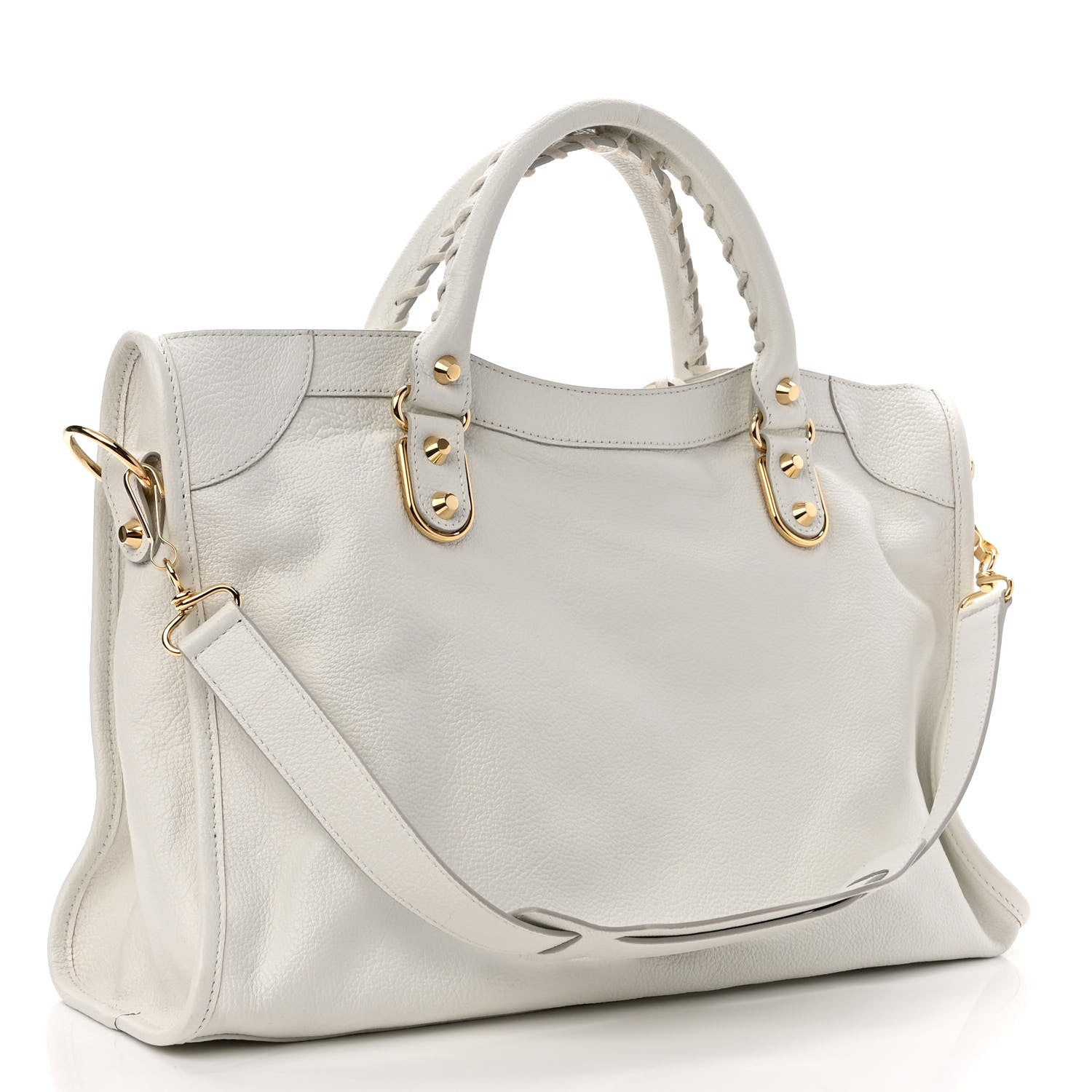 Balenciaga Chevre Gold Metallic Edge Hardware City White 3 of 10