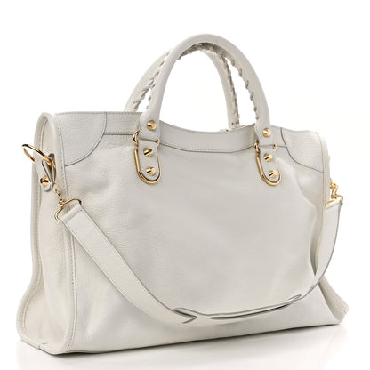 Balenciaga Chevre Gold Metallic Edge Hardware City White 3 of 10