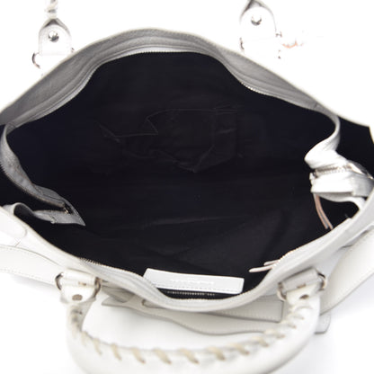 Balenciaga Chevre Silver Metallic Edge Hardware City White 5 of 15