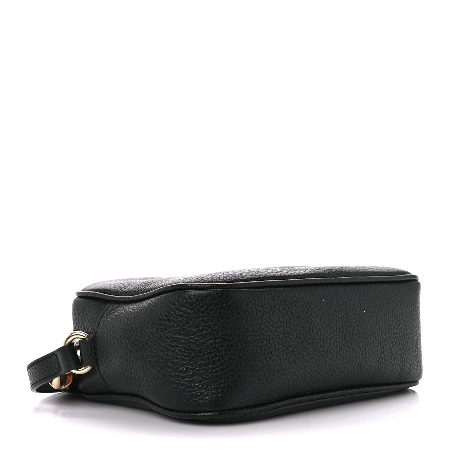 Pebbled Calfskin Small Soho Disco Bag Black