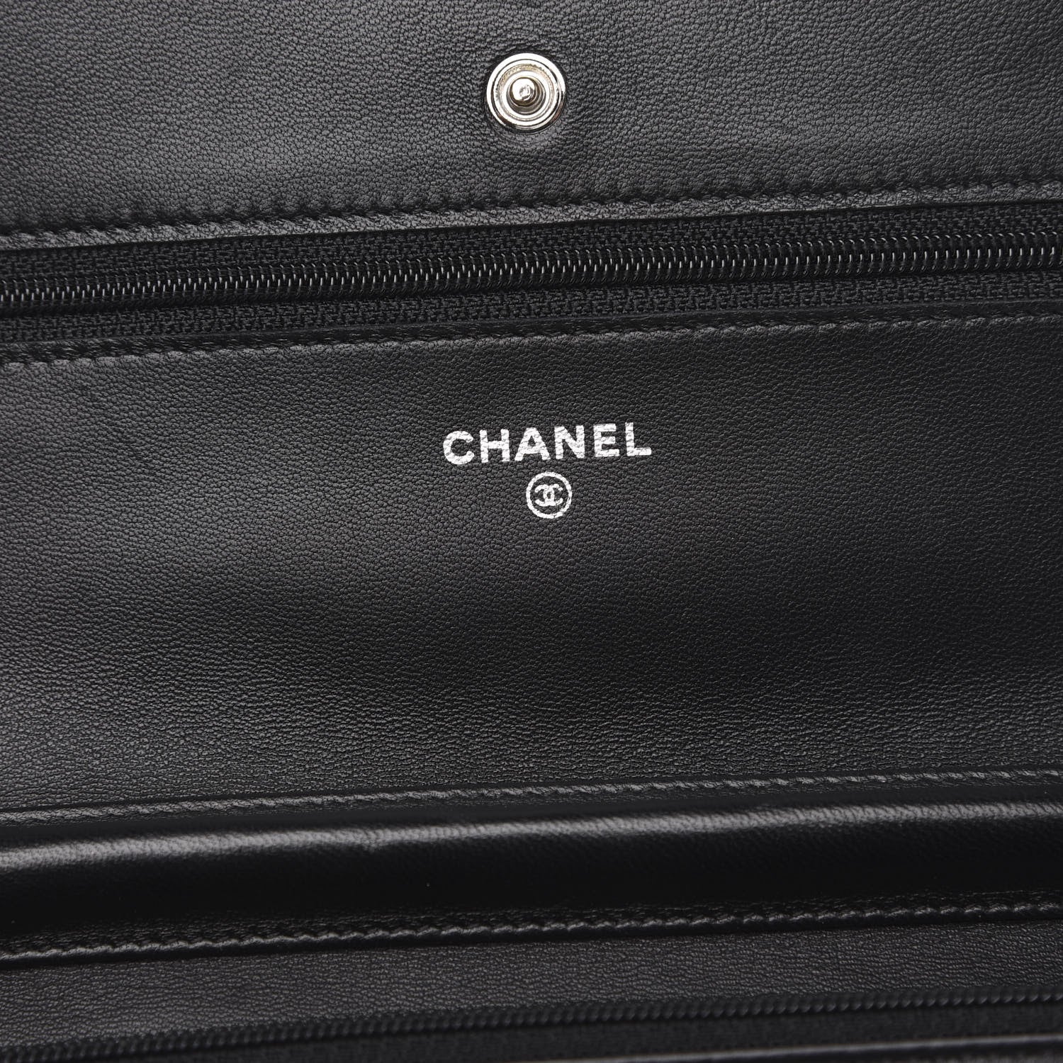 Chanel Lambskin Quilted Wallet On Chain WOC Black 6 of 14