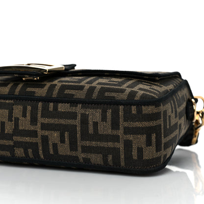 Fendi Fabric Jacquard FF 1974 Medium Baguette Tobacco Moro Black 8 of 8