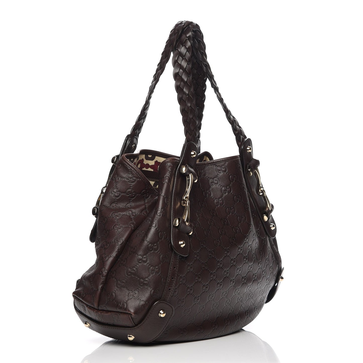 Guccissima Medium Pelham Shoulder Bag Dark Brown