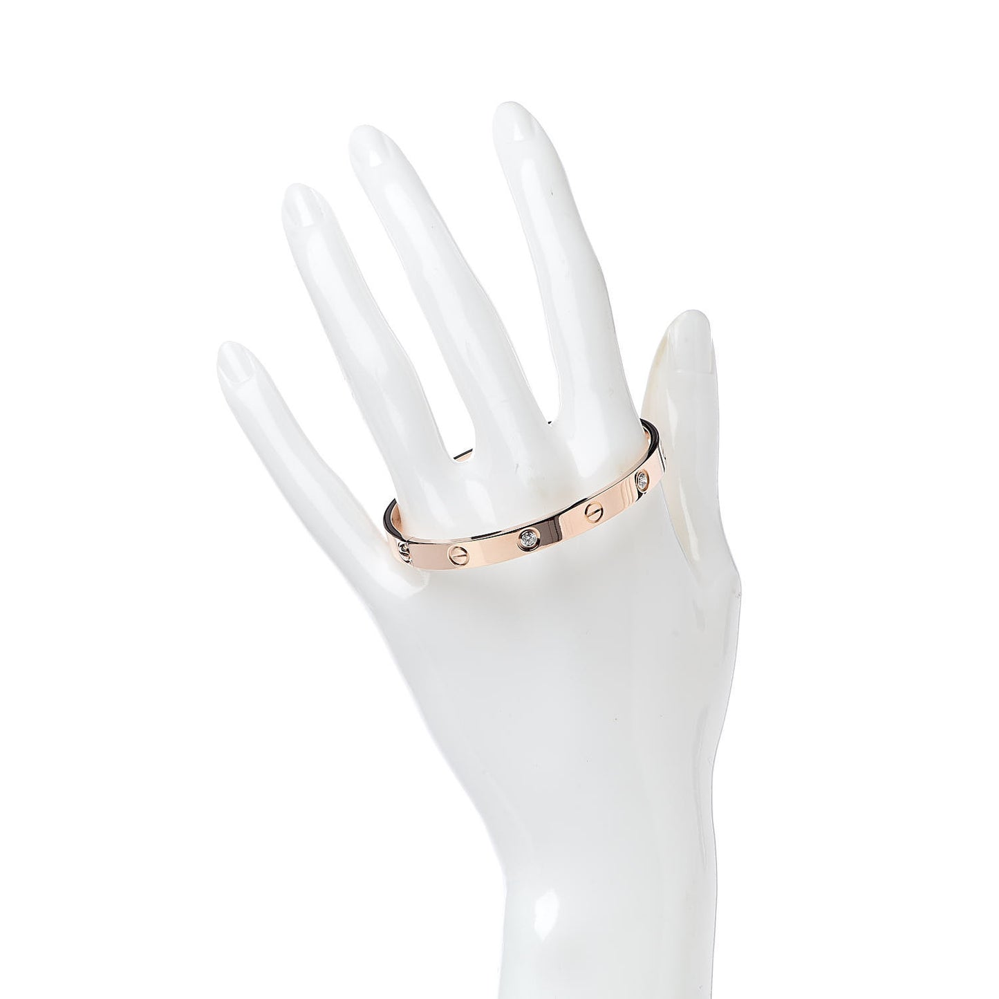 18K Pink Gold 4 Diamond LOVE Bracelet 17
