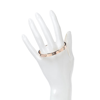 Cartier 18K Pink Gold 4 Diamond LOVE Bracelet 17 2 of 8
