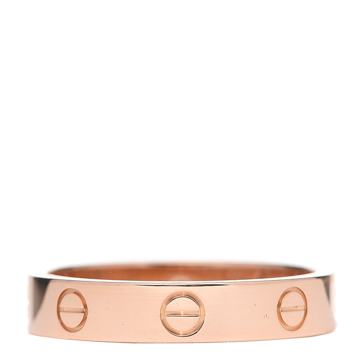 18K Pink Gold Diamond 4mm LOVE Wedding Band Ring 56 7.5