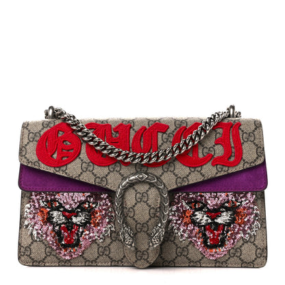 Gucci GG Supreme Monogram Embroidered Small Dionysus Shoulder Bag Purple 1 of 8