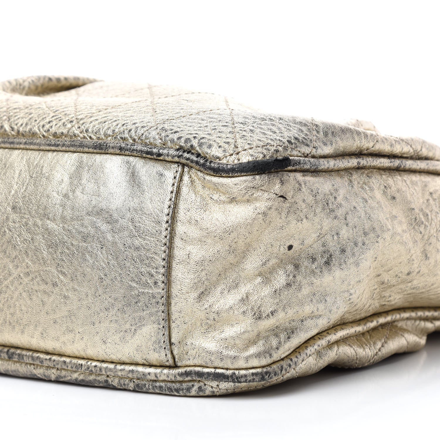 Chanel Distressed Lambskin Le Marais Tote Gold 7 of 17