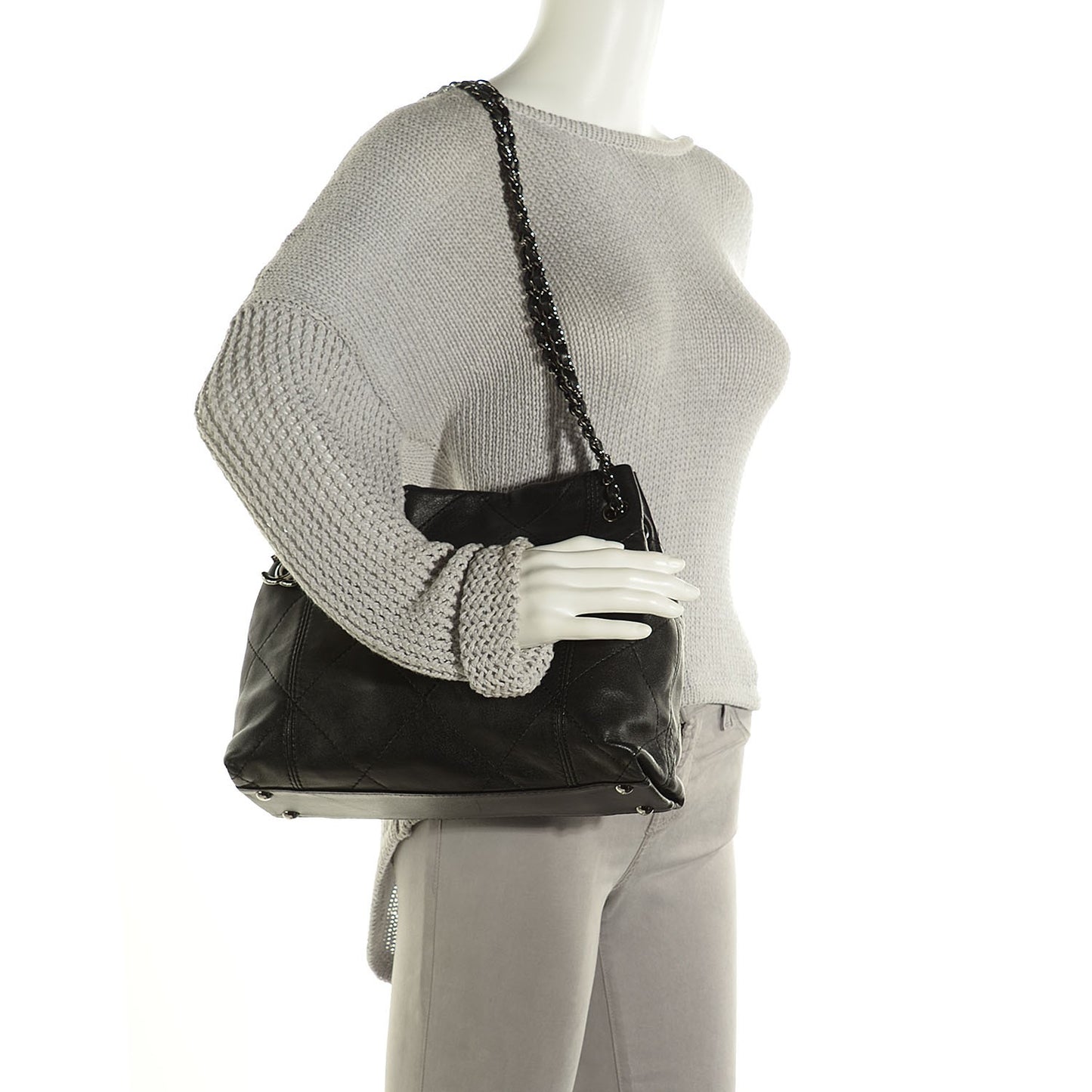 Lambskin Quilted Small Soft Touch Shoulder Bag Black