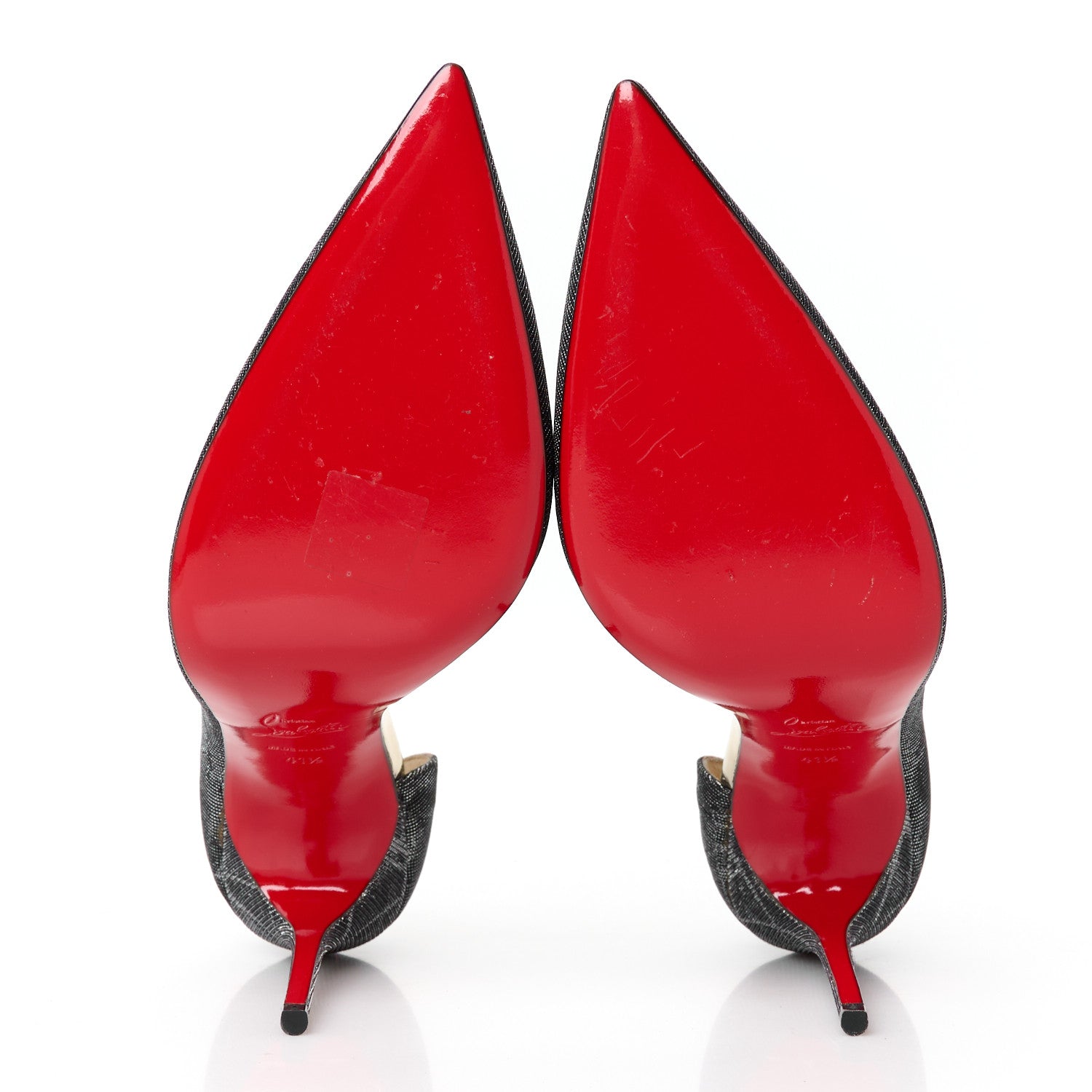 Christian Louboutin Tissu Etincelle Specchio Iriza 100 Pumps 41.5 Black Silver 5 of 9