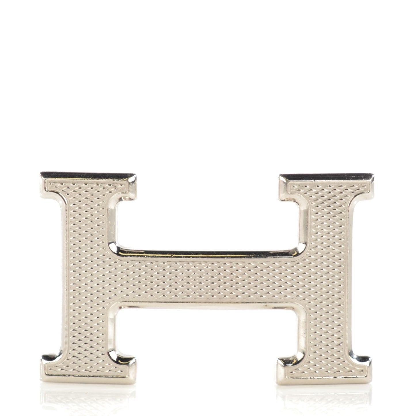 Palladium Guilloche 32mm H Belt Buckle Silver