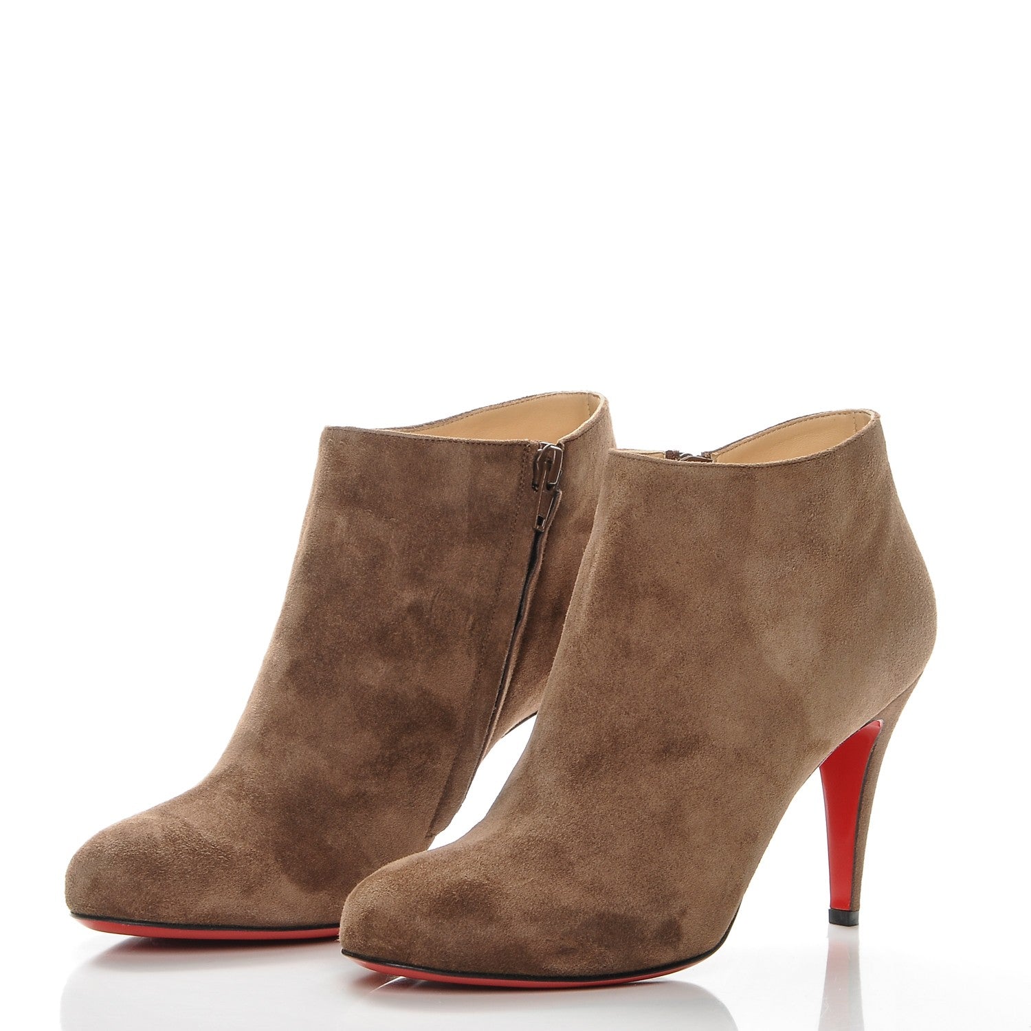Christian Louboutin Veau Velours Belle 85 Ankle Boots 39 Chatain 2 of 9