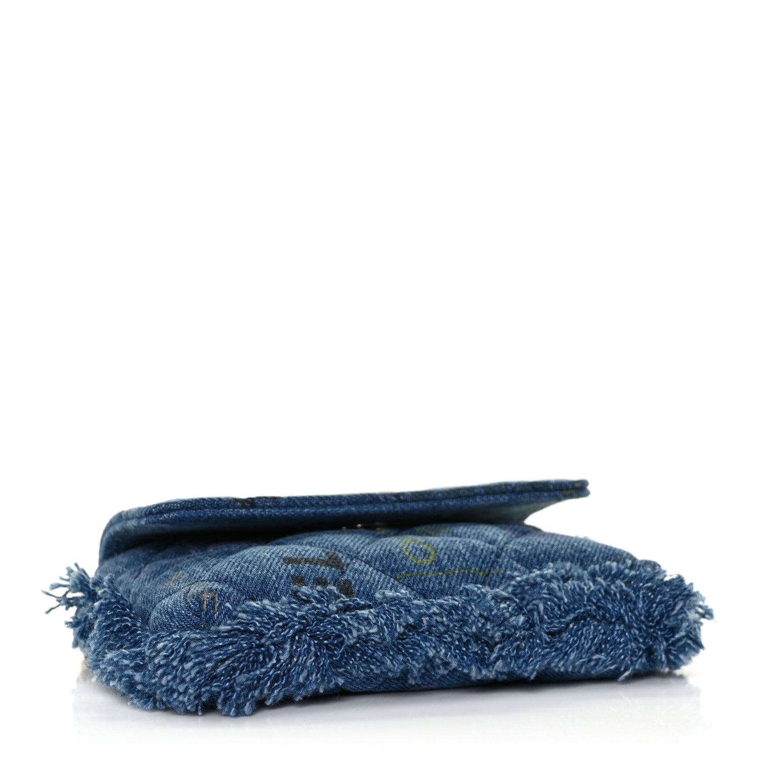 Chanel Denim Quilted Denim Mood Clutch With Chain Blue Multicolor 4 of 10
