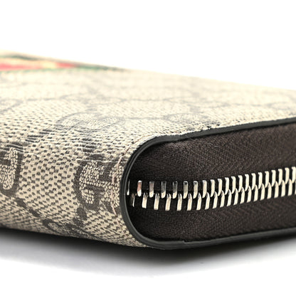 Gucci GG Supreme Monogram Web Bee Zip Around Wallet Beige Cocoa 8 of 9