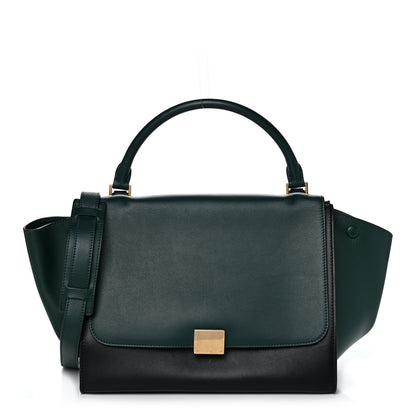 Celine Smooth Calfskin Medium Trapeze Bottle Green 1 of 14