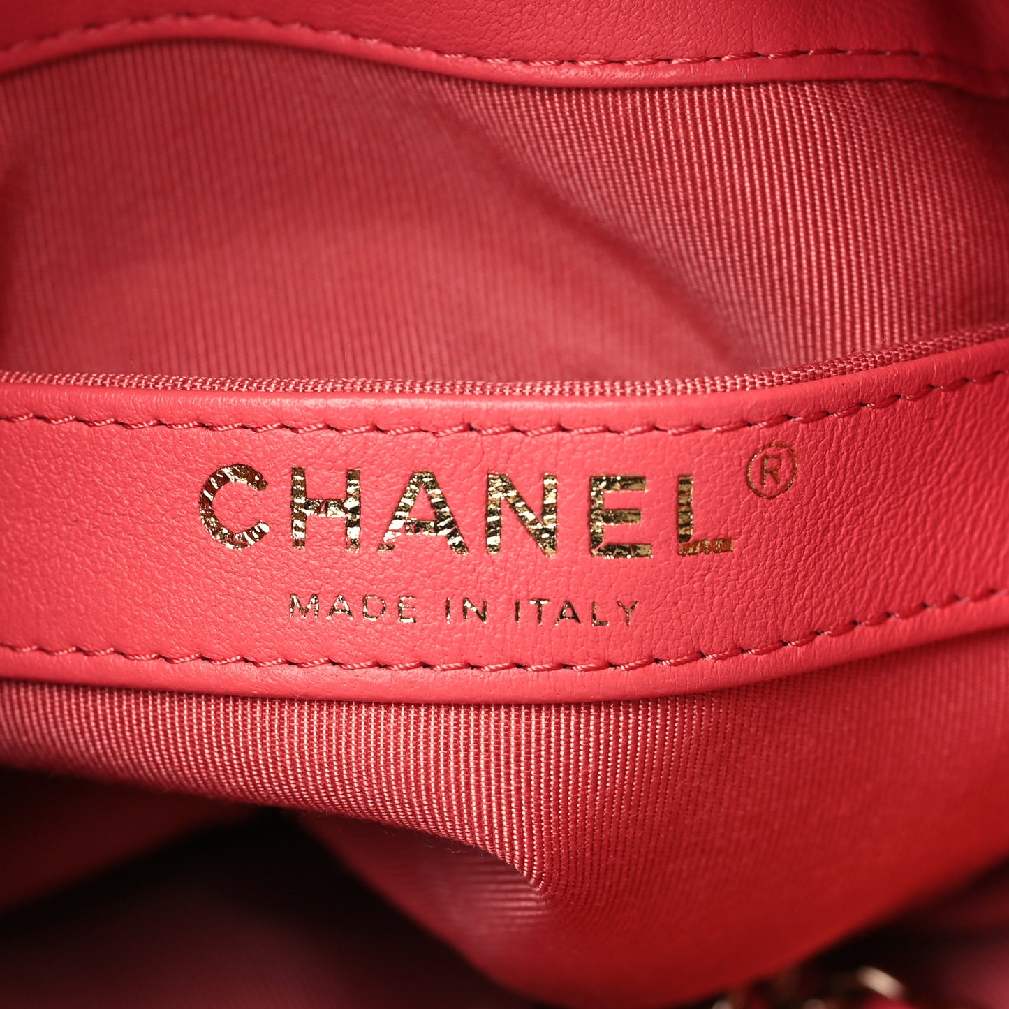 Lambskin Bucket Chain Drawstring Bag Pink