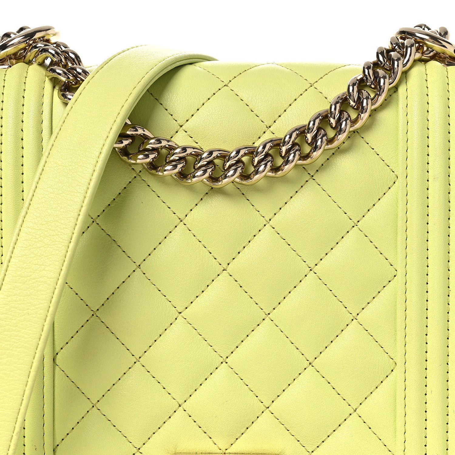 Chanel Calfskin Quilted North South Boy Flap Light Green 8 of 15