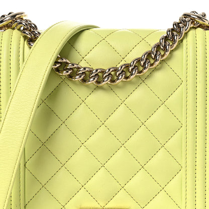 Chanel Calfskin Quilted North South Boy Flap Light Green 8 of 15