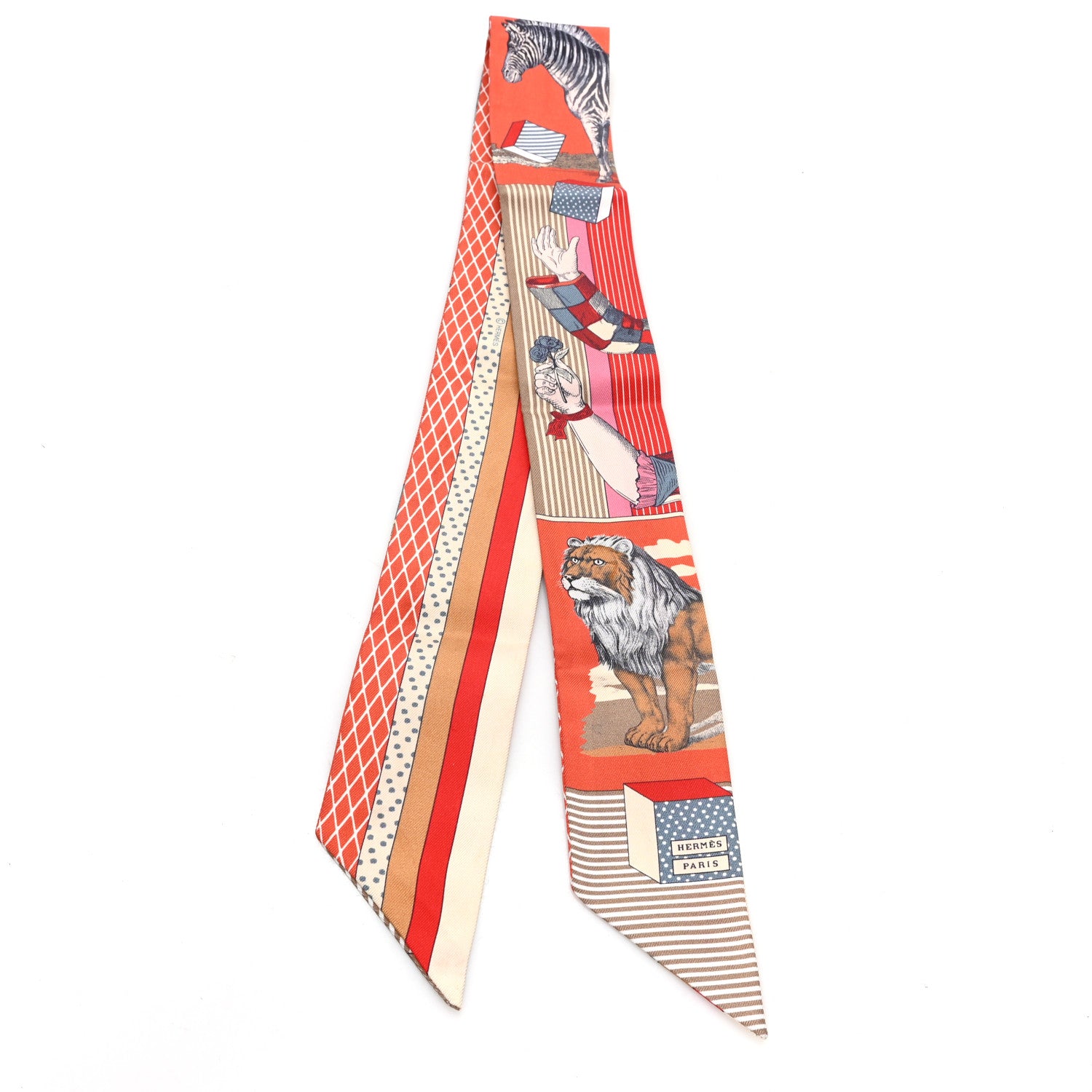 Hermes Silk Twilly Grand Theatre Nouveau Rouge Rose Multicolor 2 of 3