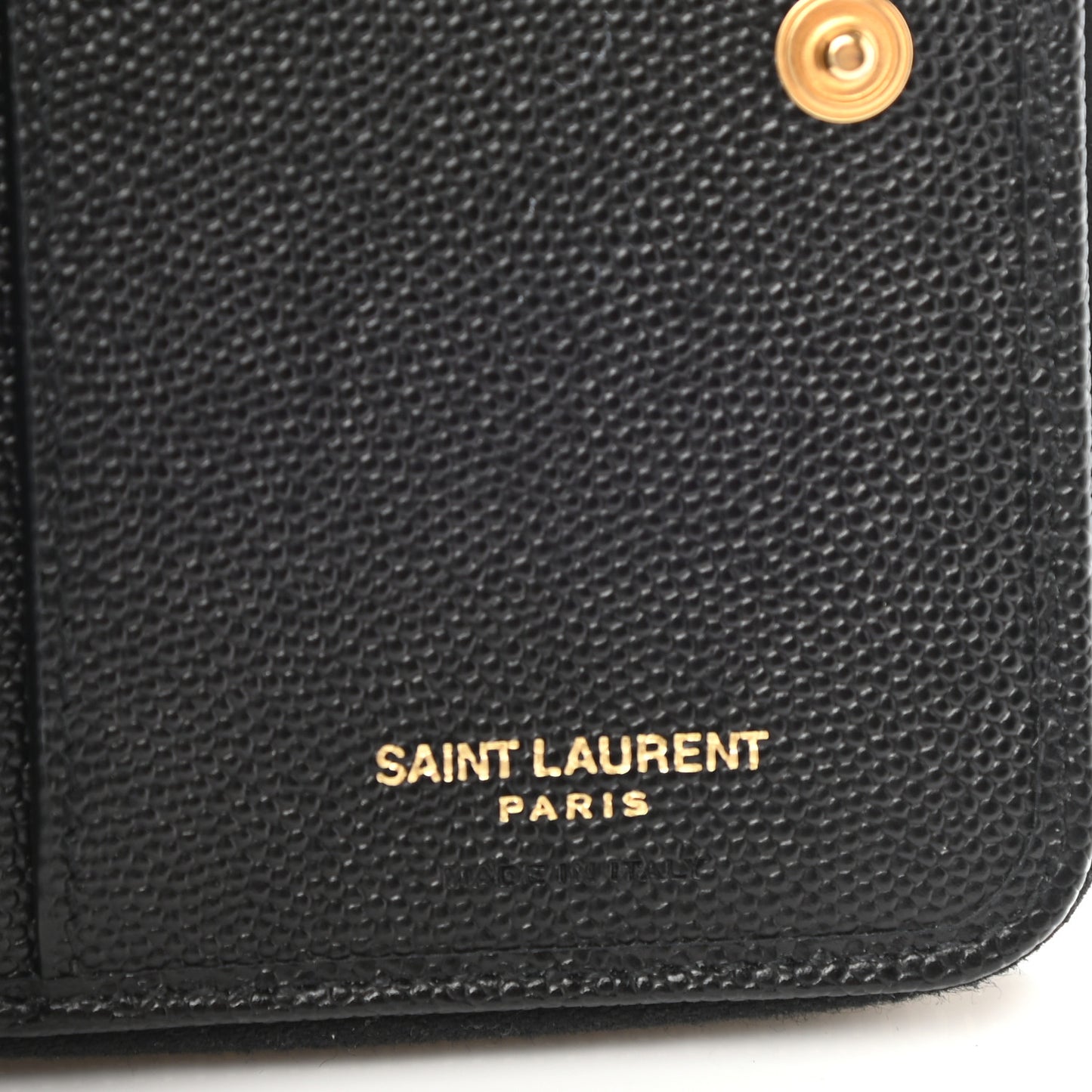 Grain De Poudre Matelasse Chevron Monogram Compact Zip Around Wallet Black