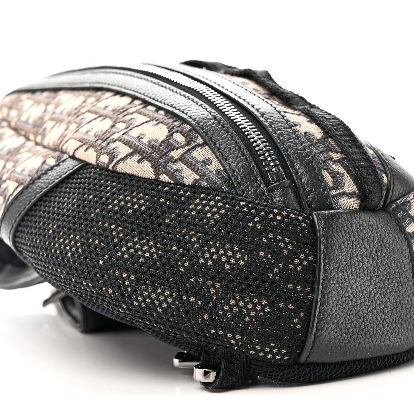 Grained Calfskin Oblique Scarab Sling Bag Blue Black
