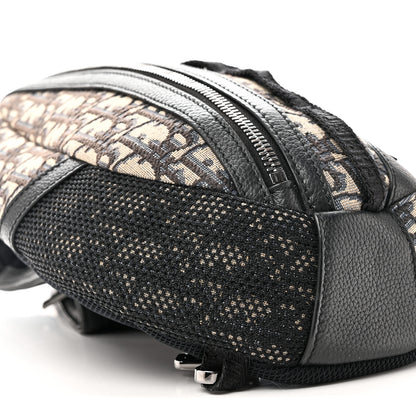 Christian Dior Grained Calfskin Oblique Scarab Sling Bag Blue Black 8 of 9