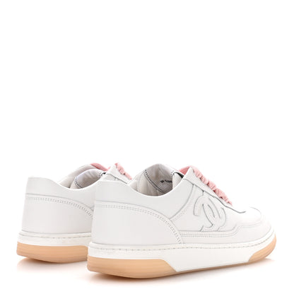 Chanel Calfskin Womens CC Sneakers 36 White Pink 5 of 9