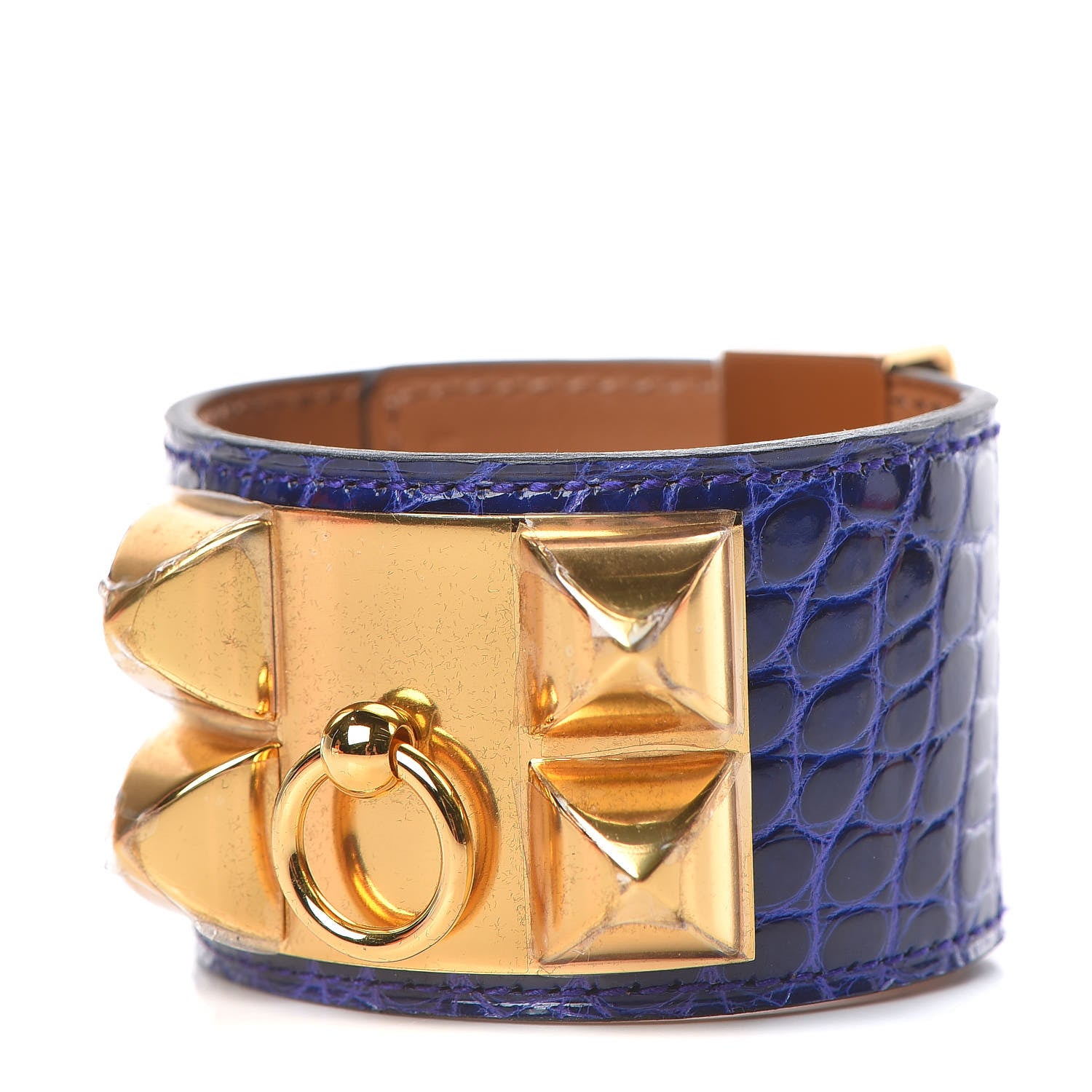 Hermes Shiny Alligator Collier De Chien CDC Bracelet S Bleu Electrique 1 of 6