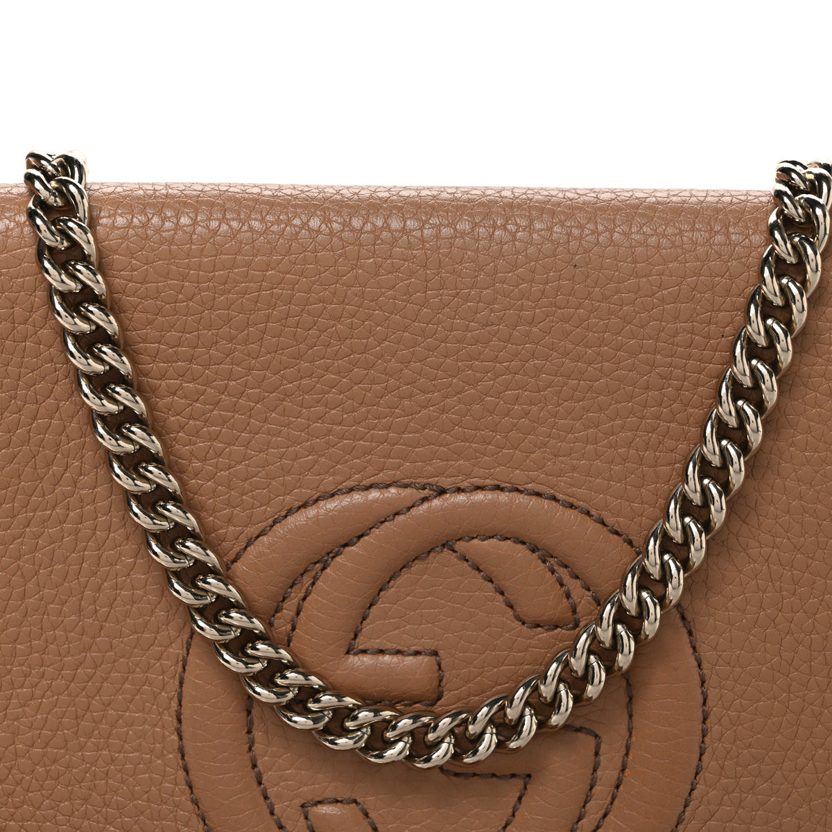 Gucci Pebbled Calfskin Medium Soho Flap Crossbody Camelia 8 of 11