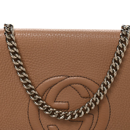 Gucci Pebbled Calfskin Medium Soho Flap Crossbody Camelia 8 of 11