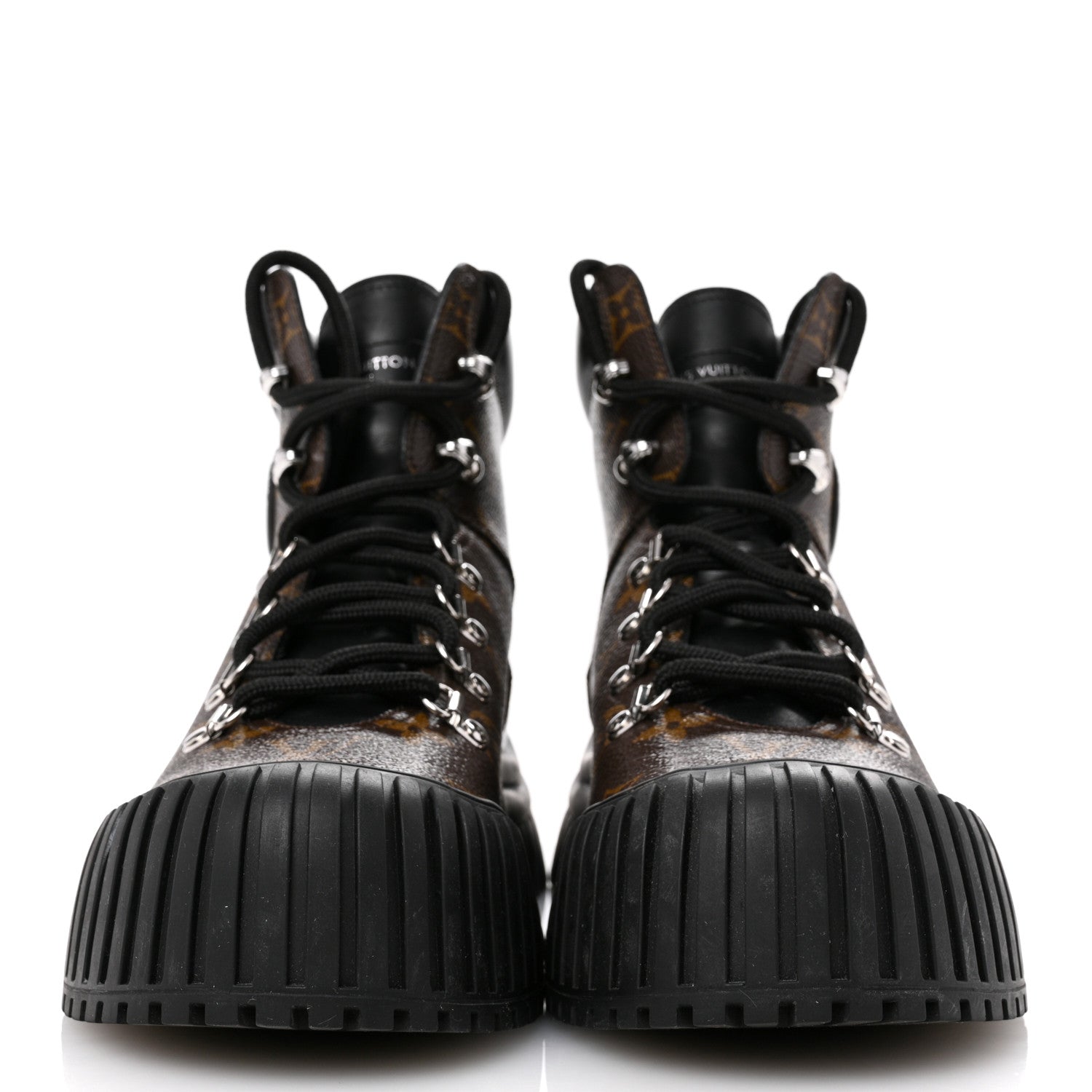 Louis Vuitton Calfskin Patent Monogram Ruby Flat Ranger Boots 39 Black 3 of 10