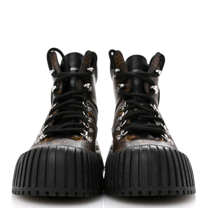 Louis Vuitton Calfskin Patent Monogram Ruby Flat Ranger Boots 39 Black 3 of 10