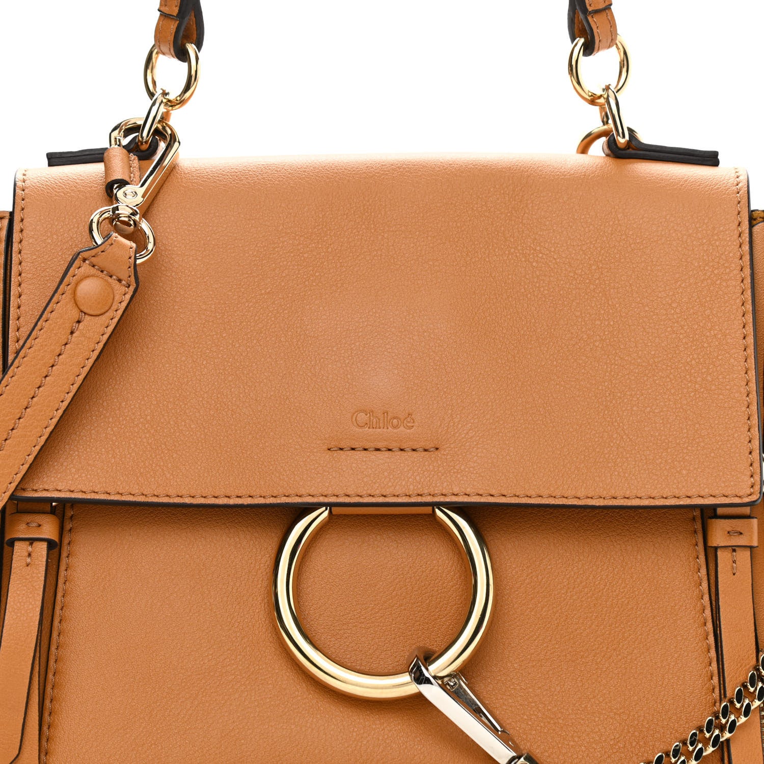 Chloe Calfskin Small Faye Day Shoulder Bag Tan 7 of 9